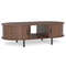 MidCentury Modern Center Table Sliding Fluted Doors Spacious Open Storage 6