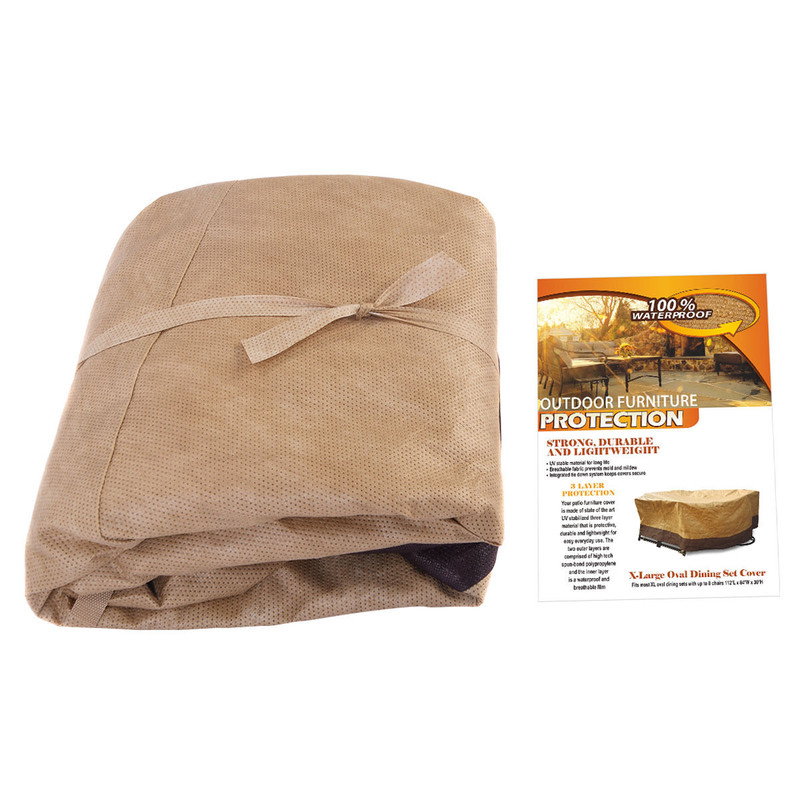 72 Inch Waterproof Oval/Rect Garden Table Cover, Outdoor Patio Dining Furniture Protector with Durable Non Woven Fabric