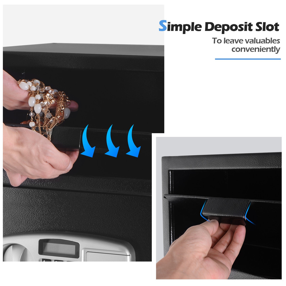 Digital Deposit Safe Box Depository Front Load Steel Security Drop Safe for Cash, Office & Home Use