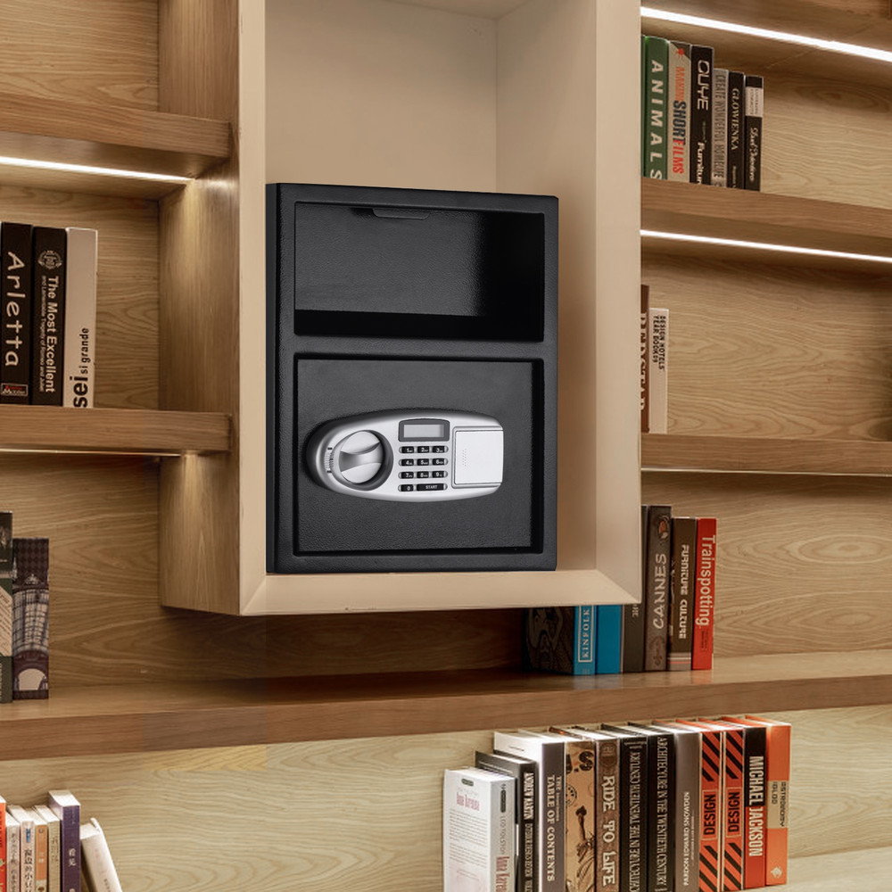 Digital Deposit Safe Box Depository Front Load Steel Security Drop Safe for Cash, Office & Home Use