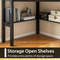 Corner Wooden Piece Laptop Computer Desk with Drawer & Shelves, Compact Home Office Corner Workstation