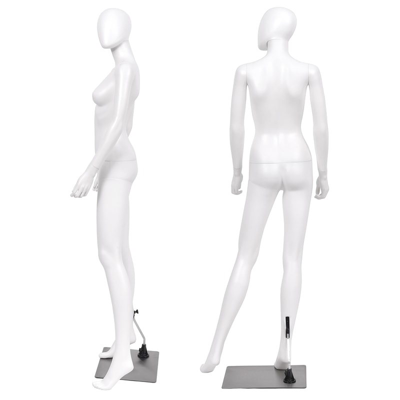 5.8 ft Full Body Female Mannequin Egghead Dress Form Manikin with Metal Stand for Display, Sewing, Clothing Stores