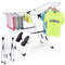 Portable Laundry Clothes Storage Drying Rack with Adjustable Wings & Shoe Shelf, Indoor Outdoor Foldable Drying Stand