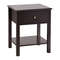 Modern Nightstand End Table with Drawer and Shelf, Wood Accent Side Table for Bedroom, Living Room, Bedside Storage