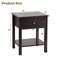 Modern Nightstand End Table with Drawer and Shelf, Wood Accent Side Table for Bedroom, Living Room, Bedside Storage
