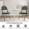 2 Pieces Padded Folding Office Chairs with Backrest, Portable Metal Frame Chairs for Home, Dining, Conference