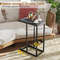C-Shaped End Table Slide Under Couch TV Tray for Coffee, Laptop, Tablet, Modern Sofa Side Table for Small Spaces
