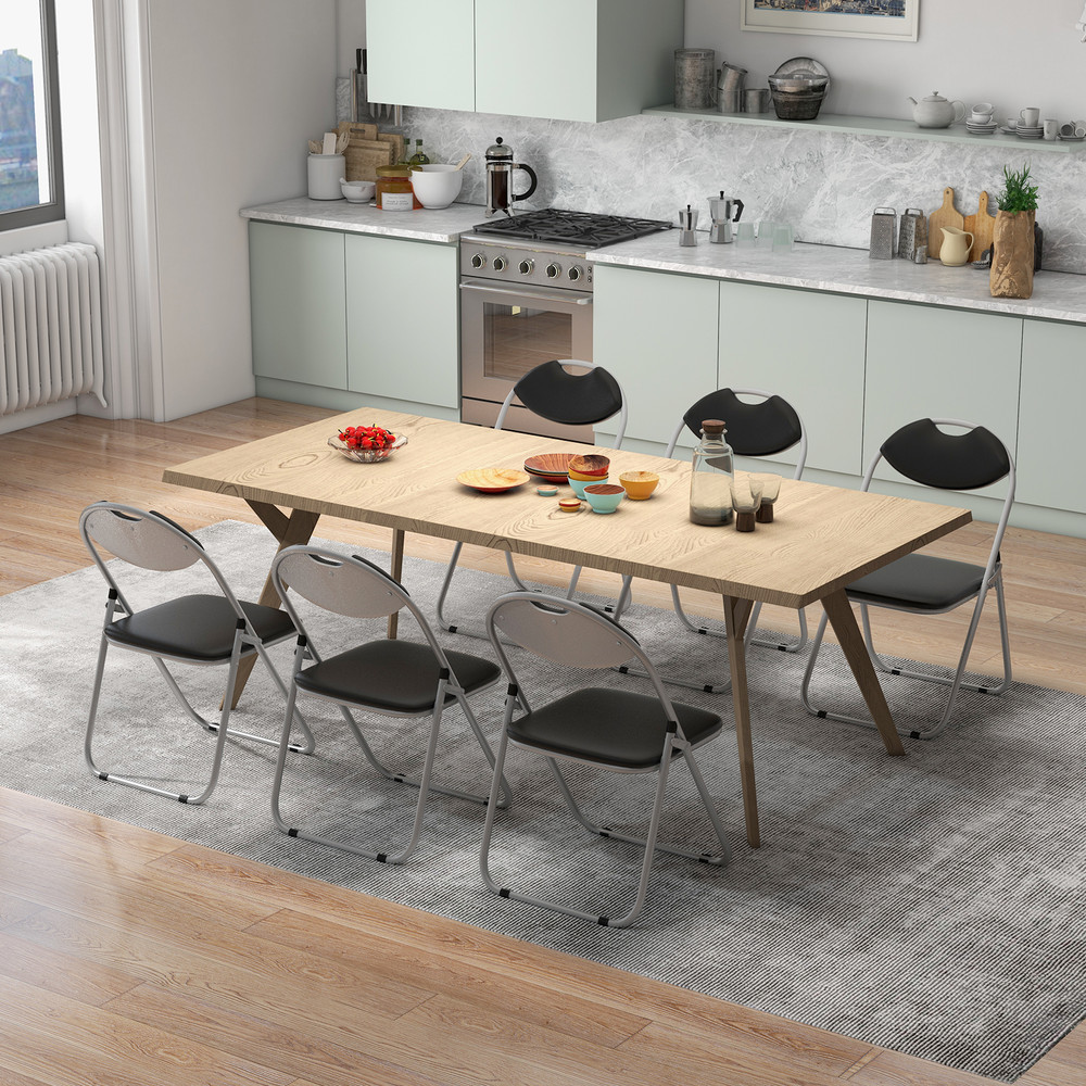 Portable UShape Folding Chairs With Hollow Handle Comfortable Foldable Dining Chairs For Easy Carry 4