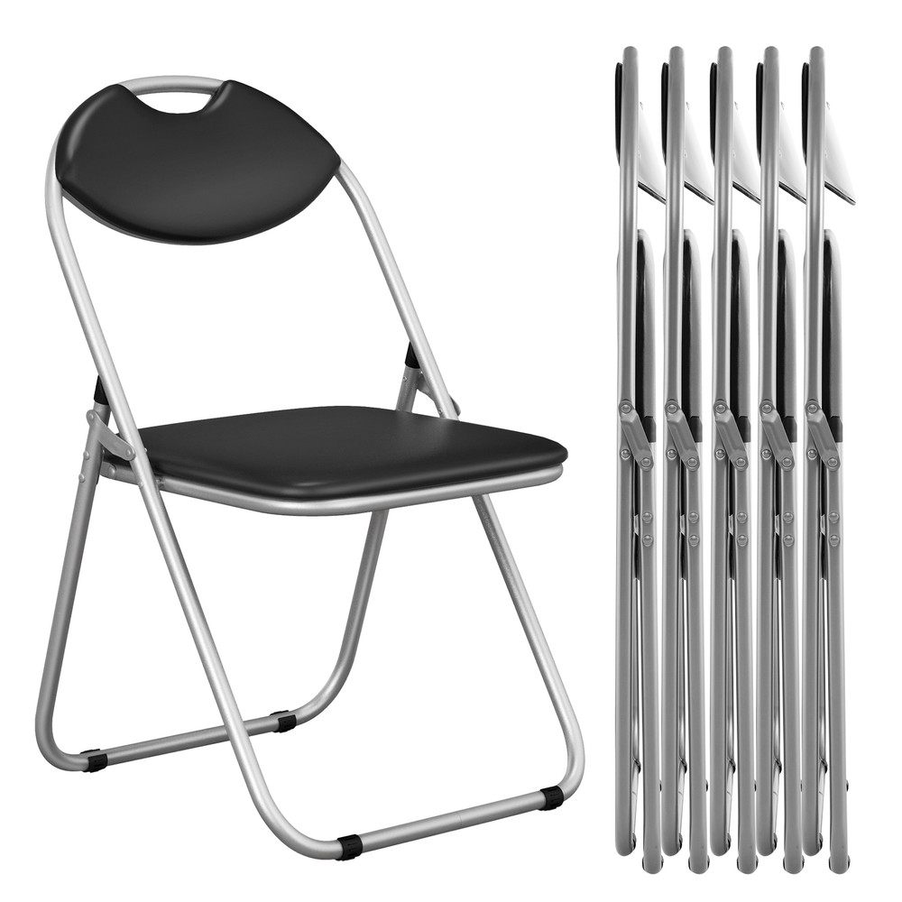 Portable UShape Folding Chairs With Hollow Handle Comfortable Foldable Dining Chairs For Easy Carry 5