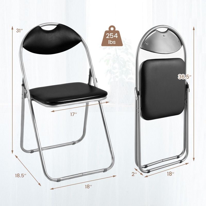 Portable UShape Folding Chairs With Hollow Handle Comfortable Foldable Dining Chairs For Easy Carry 6