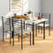 Natural Wood And Metal Dining Table Set With Chairs SpaceSaving Kitchen  Dining Furniture For Famil 1