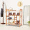 Natural Bamboo Shoe Rack With Boot Storage Compact Multifunction Organizer For Entryway Hallway Liv 1
