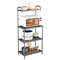 4-Tier Kitchen Microwave Storage Rack with Metal Shelves, Heavy-Duty Organizer for Oven & Utensils