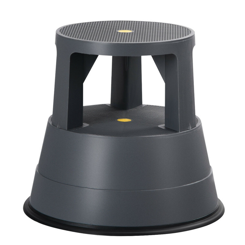 330 lbs Step Stool with Non-Slip Rubber Platform, Heavy-Duty Rolling Footstool for Home & RV Use