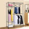 Portable Steel Closet Hanger Storage Rack Organizer, Heavy-Duty Adjustable Wardrobe Shelving for Clothes & Shoes