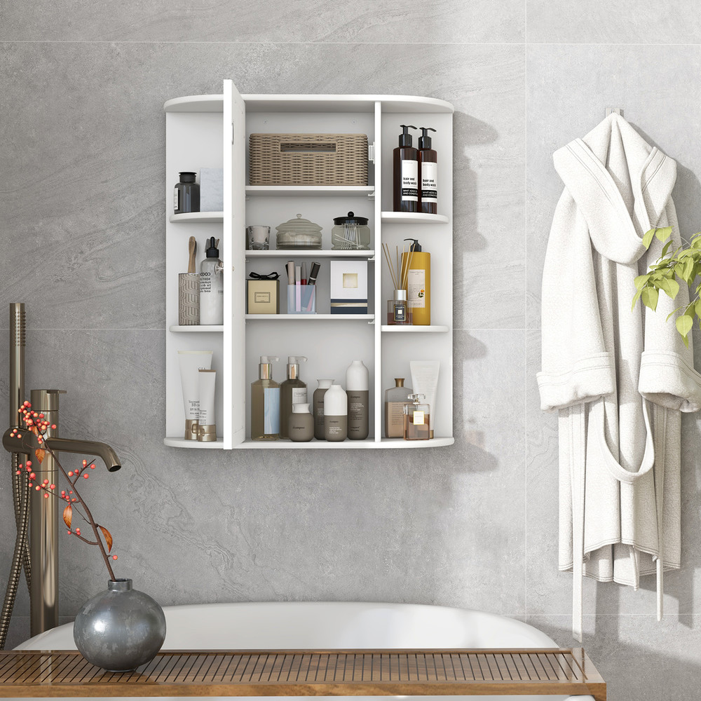 Bathroom Wall Medicine Cabinet with Mirror Door – Adjustable & Removable Shelves for Organized Storage