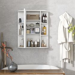 bathroom wall medicine cabinet with mirror door – adjustable & removable shelves for organized storage