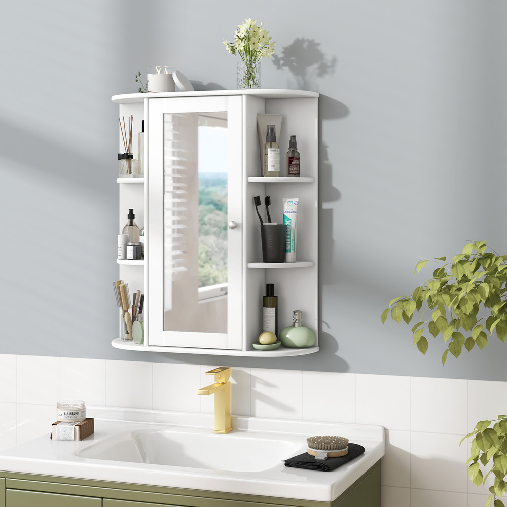 Bathroom Wall Medicine Cabinet with Mirror Door – Adjustable & Removable Shelves for Organized Storage