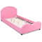 Twin Size Upholstered Platform Toddler Bed with Wood Slat Support – Sturdy Princess Bed for Kids
