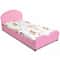 Twin Size Upholstered Platform Toddler Bed with Wood Slat Support – Sturdy Princess Bed for Kids