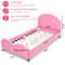 Twin Size Upholstered Platform Toddler Bed with Wood Slat Support – Sturdy Princess Bed for Kids