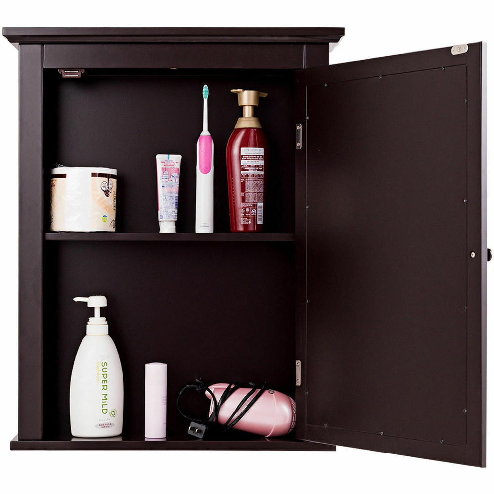 Wall Mount Bathroom Cabinet with Mirror – Single Door, Adjustable Shelves & Retro Handle for Modern Bathrooms