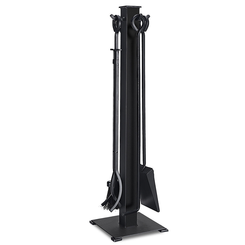 Fireplace Tool Set 5Piece Iron Fire Place Tools With Stand 4