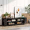 Modern Wooden TV Stand for 65-Inch Flat Screens, 8 Open Shelves for Storage