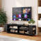 Modern Wooden TV Stand for 65-Inch Flat Screens, 8 Open Shelves for Storage