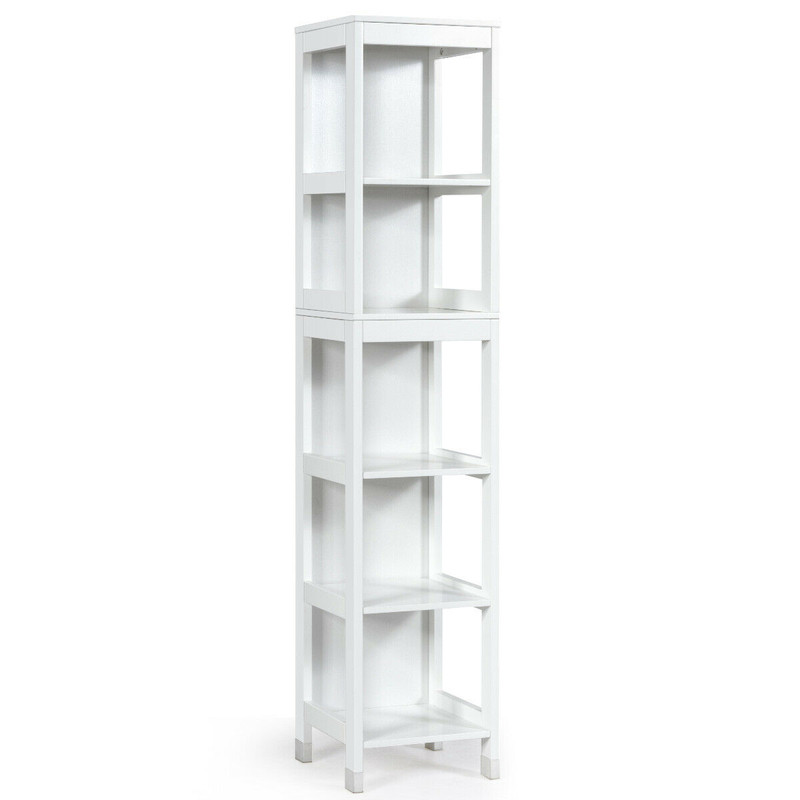 5Tier Bathroom Storage Cabinet With 2 Drawers Multifunctional Floor Organizer 3