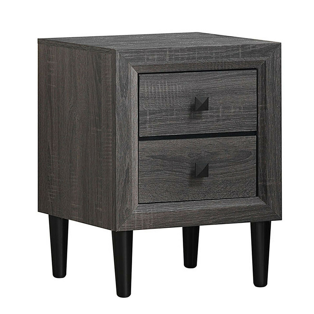 Retro Bedside Nightstand With 2 Drawers Multipurpose Vintage Storage 4