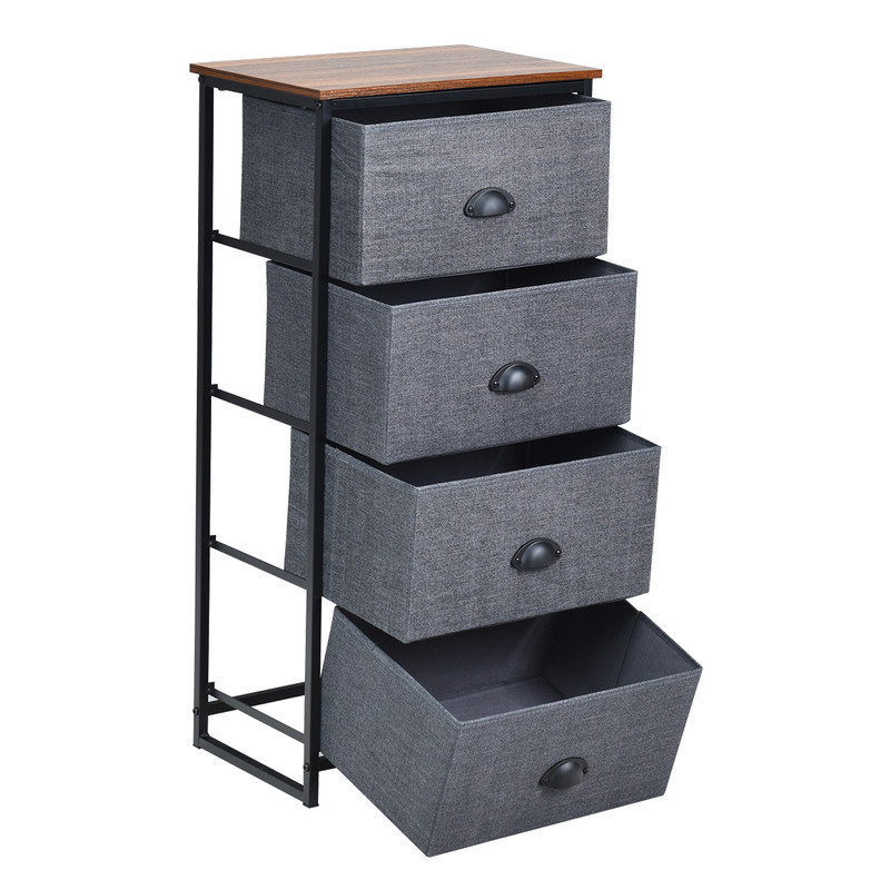Modern Dresser Storage Tower With Fabric Drawers Drawer Organizer Cabinet With Sturdy Steel Frame F 4
