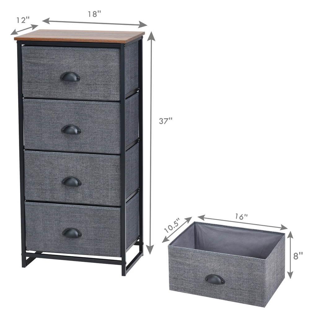 Modern Dresser Storage Tower With Fabric Drawers Drawer Organizer Cabinet With Sturdy Steel Frame F 5
