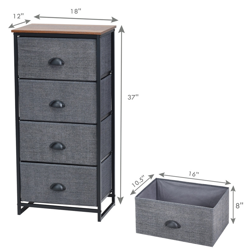 Modern Dresser Storage Tower With Fabric Drawers Drawer Organizer Cabinet With Sturdy Steel Frame F 5