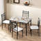 Modern Faux Marble Dining Set Table With Sturdy Steel Frame SpaceSaving Dining Table And Chairs For 5