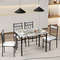 Modern Faux Marble Dining Set Table With Sturdy Steel Frame SpaceSaving Dining Table And Chairs For 4