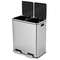 Stainless Steel Dual Step Trash Can Double Bucket Pedal Recycling Bin With Silent Lid Removable Inn 7