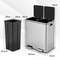 Stainless Steel Dual Step Trash Can Double Bucket Pedal Recycling Bin With Silent Lid Removable Inn 6