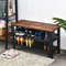 Brown Industrial Shoe Bench Shoe Rack With Storage Shelves For Entryway Hallway Mudroom And Closet  1