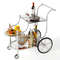 Luxury Kitchen Rolling Bar Cart With Mirrored Tempered Glass Shelves Mobile Beverage Wine Cart For 7