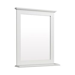 wall-mounted multipurpose vanity mirror with shelf, bathroom & bedroom storage mirror with elegant design for makeup