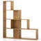 Modern LShaped Bookshelf Stair Step Bookcase With Open Display Cubes For Home Office  Bedroom Stora 0