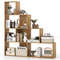 Modern LShaped Bookshelf Stair Step Bookcase With Open Display Cubes For Home Office  Bedroom Stora 7