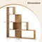 Modern LShaped Bookshelf Stair Step Bookcase With Open Display Cubes For Home Office  Bedroom Stora 6