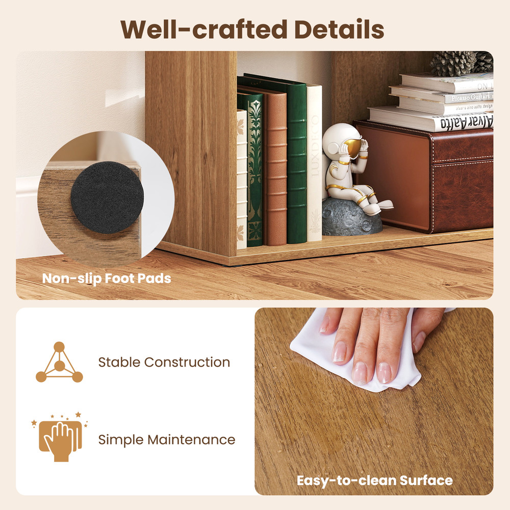 Modern LShaped Bookshelf Stair Step Bookcase With Open Display Cubes For Home Office  Bedroom Stora 4