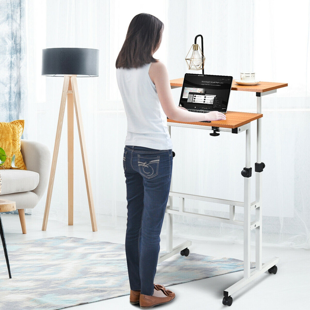 Adjustable SitStanding Computer Desk 2in1 HeightAdjustable Workstation For Home  Office 0