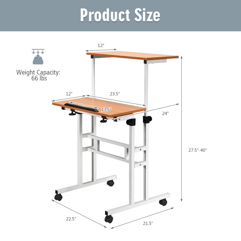 Adjustable SitStanding Computer Desk 2in1 HeightAdjustable Workstation For Home  Office 2