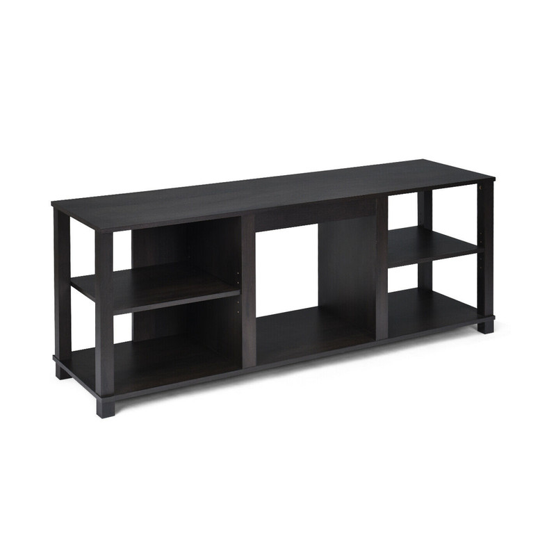 2Tier TV Stand With Storage Cabinet Adjustable Shelves Media Console Organizer 6