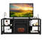 2Tier TV Stand With Storage Cabinet Adjustable Shelves Media Console Organizer 5