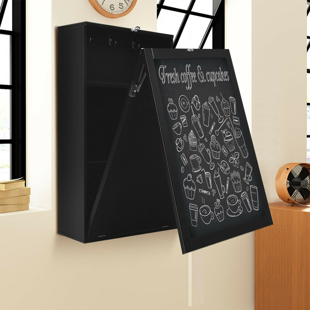 Convertible Wall-Mounted Table with Chalkboard, Space-Saving & Multi-Functional